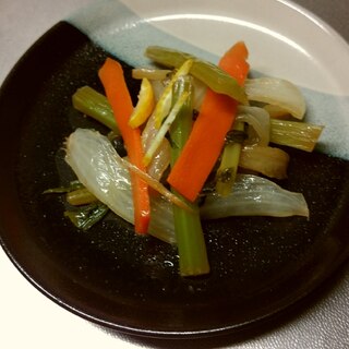 白菜と大根菜の炒め煮